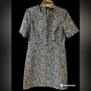 NWOT TopShop Blue Leopard Print Sheath Dress UK 12 // US 8